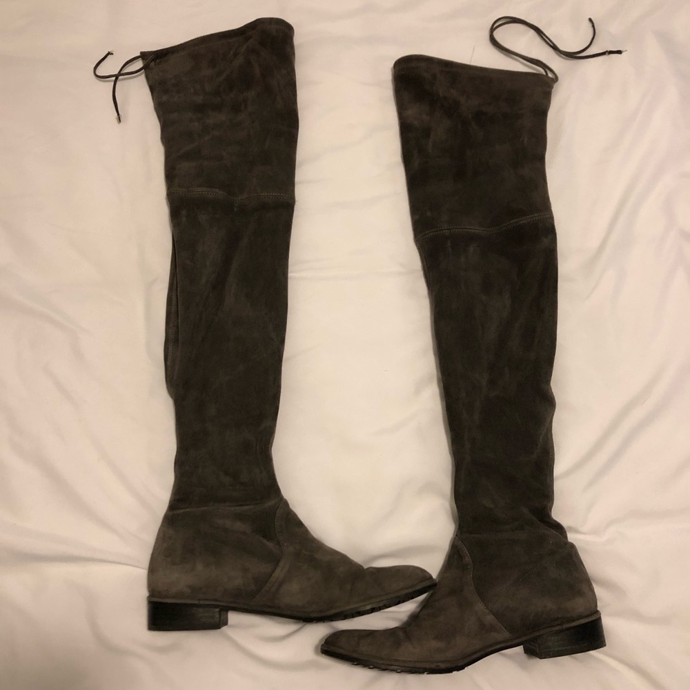 Stuart Weitzman Lowland OTK Boots Sz 9.5 Grey